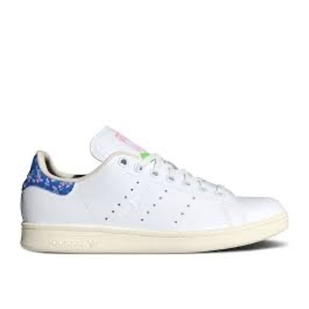 Adidas Stan Smith Floral Accent White Leather Sneakers‎ Women US Size 5.5
